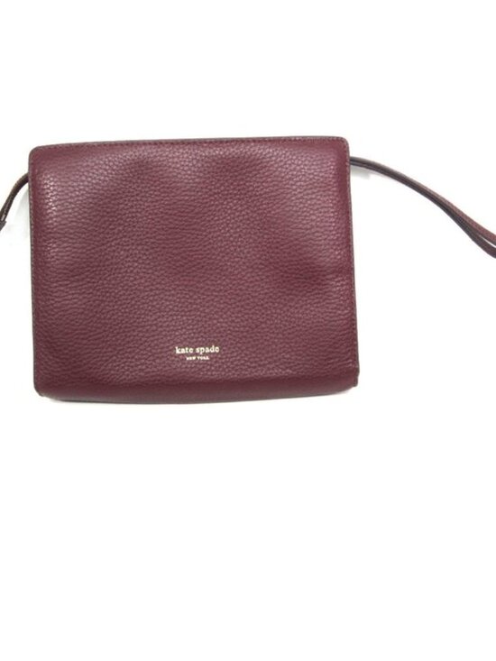 kate spade Handbags - Like New Kate Spade New York Polly Medium Leather Wristlet Merlot Burgundy